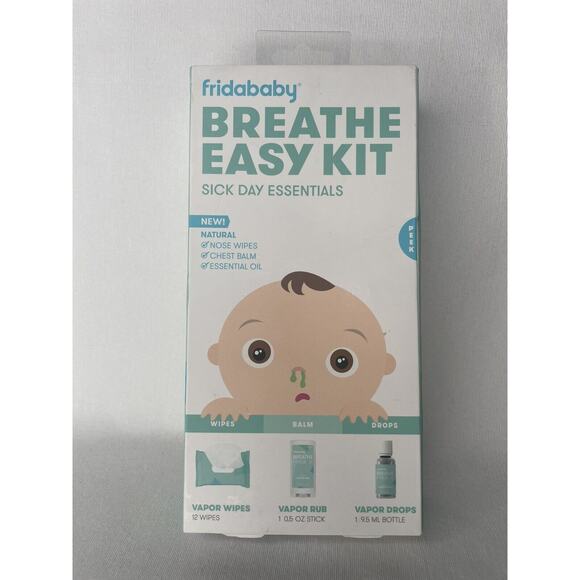 fridababy Breathe Easy Kit Sick Day Essentials - 3+mo Wipes, Rub, & Drops NEW! - Picture 1 of 2